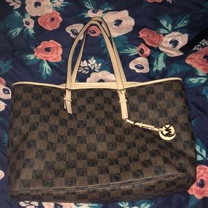 Michael Kors checkered tote